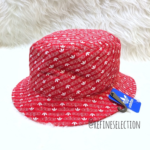 adidas red bucket hat